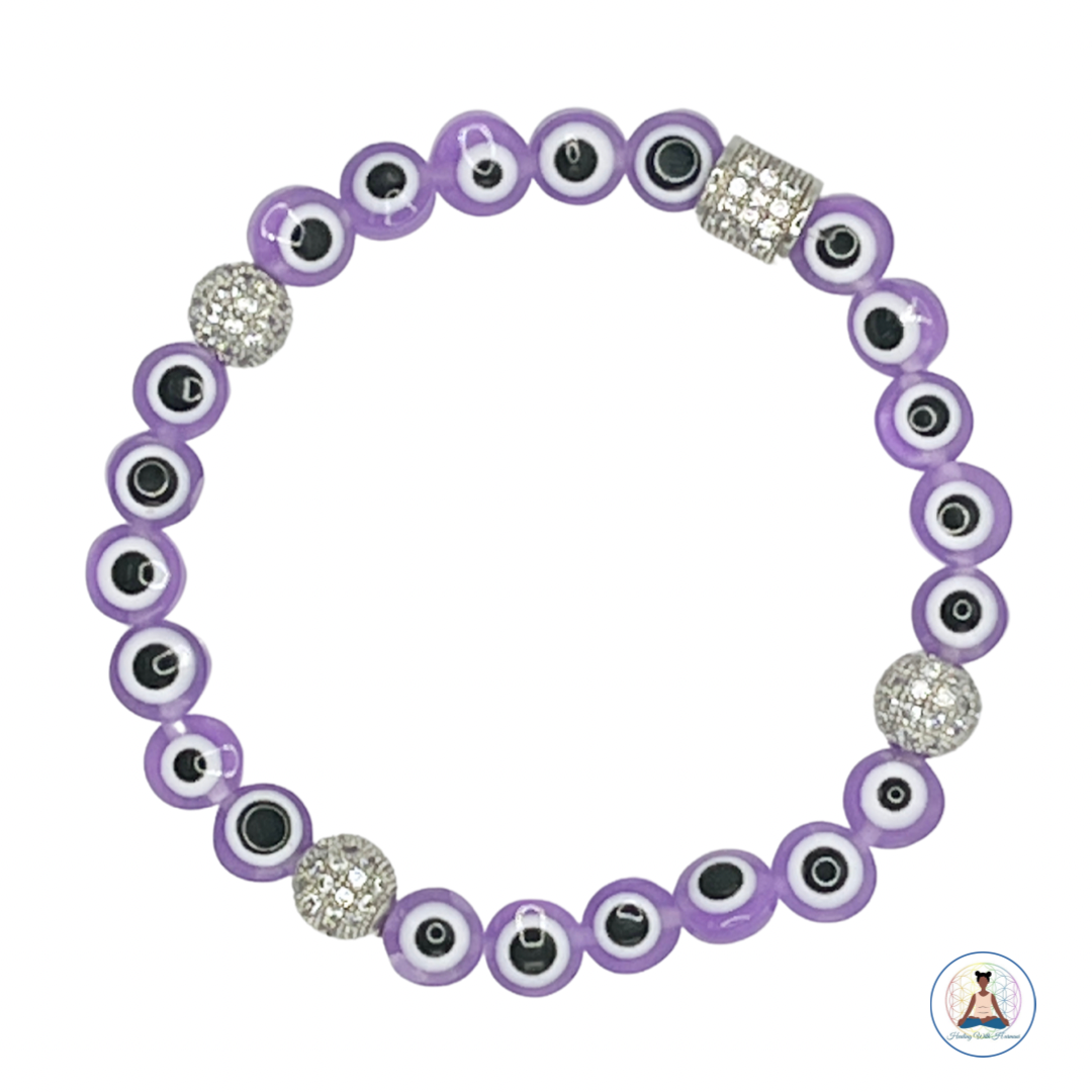 Flat Evil Eye Beaded Bracelet