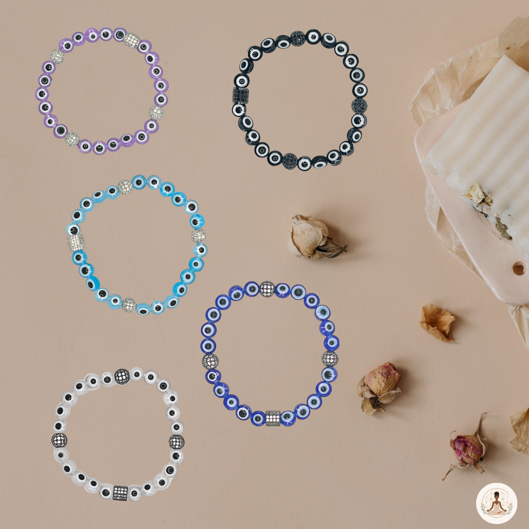 Individual Flat Evil Eye Beaded Bracelet | Healing with H'armani