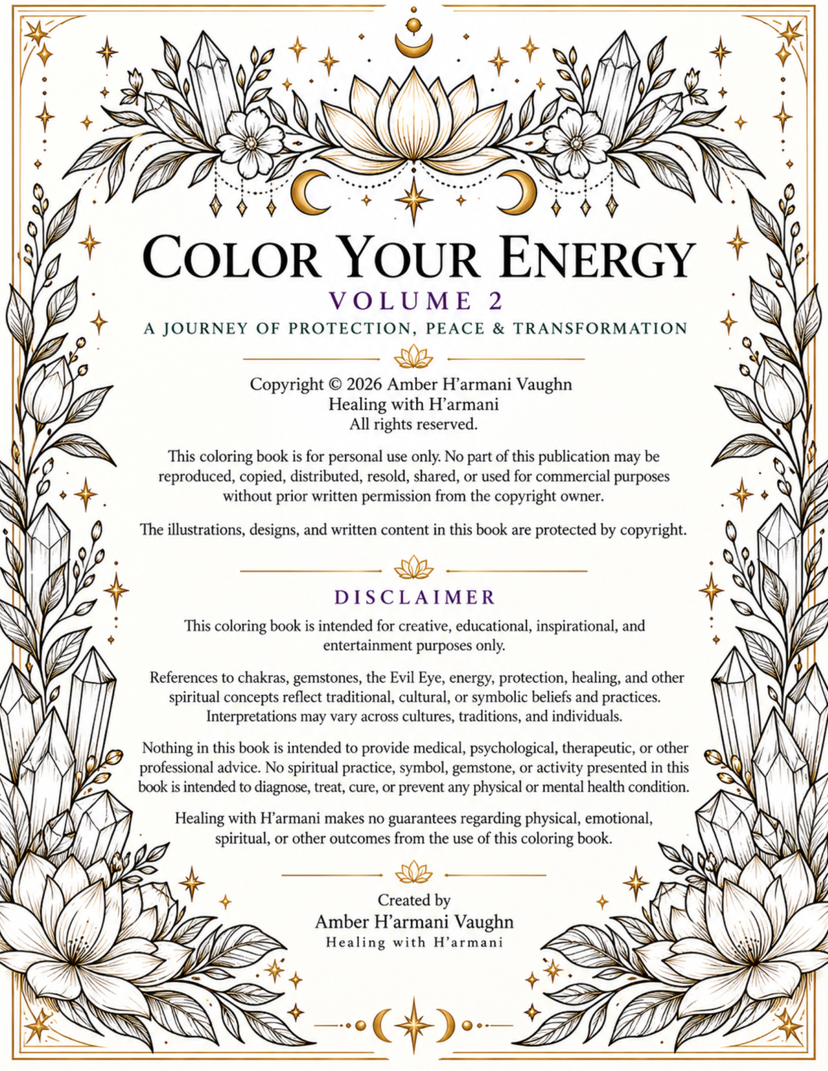 Color Your Energy - Volume 2: A Journey of Protection, Peace, and Transformation | Healing with H'armani