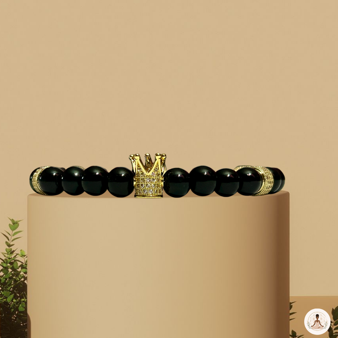 Onyx Men's Beaded Bracelet | Healing with H'armani